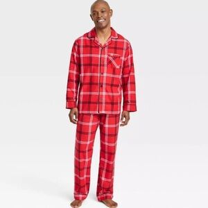 Unisex Family Red Plaid Pajama Set